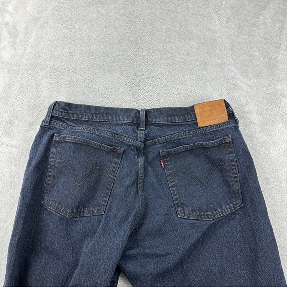 Levi's Big E Wedgie Straight Women's Jeans 35x26 Black Denim - Picture 11 of 12
